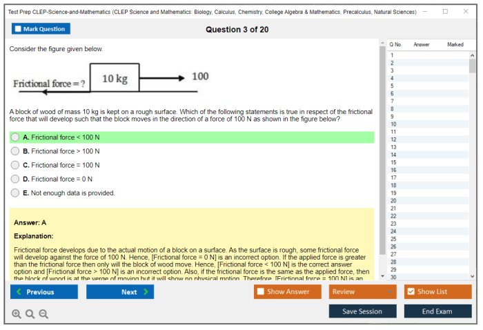 Natural sciences clep practice test