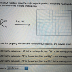 Reaction sn1 organic draw following inorganic identify nucleophile substrate leaving group limiting determine rate step chegg stereochemistry question ignore solved